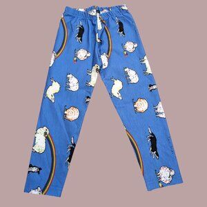 Pepco Full length Soft Cotton leggings Skinny Fit Stretchy Blue Sheeps NWOT